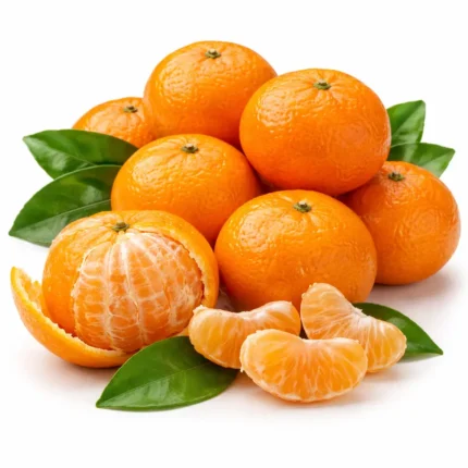 Fresh mandarine on white background | يوسفي طازج بخلفية بيضاء