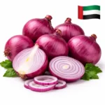 Fresh UAE red onions on white background | بصل أحمر إماراتي طازج بخلفية بيضاء