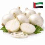 Fresh UAE white onions on white background | بصل أبيض إماراتي طازج بخلفية بيضاء