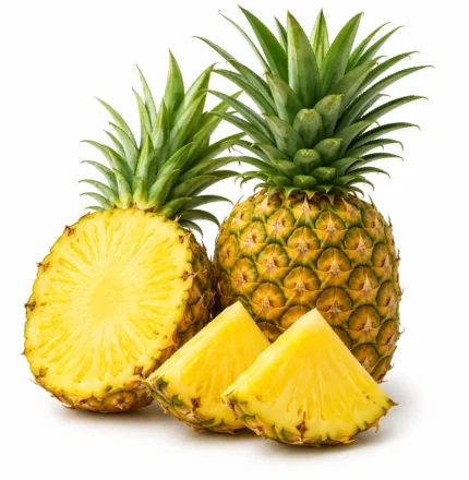 Fresh Philippine pineapple on white background | أناناس فلبيني طازج بخلفية بيضاء