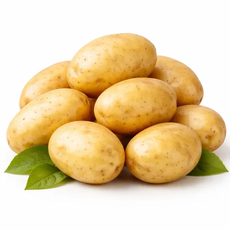 Fresh Saudi potatoes on white background | بطاطس سعودي طازجة بخلفية بيضاء