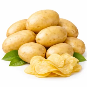 Fresh Lebanese potatoes on white background | بطاطس لبناني طازجة بخلفية بيضاء