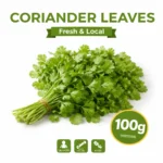 Fresh local coriander leaves 100g pack on white background | كزبرة خضراء محلية طازجة 100 جرام بخلفية بيضاء