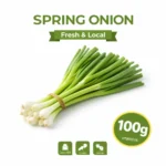Fresh local spring onion 100g pack on white background | بصل أخضر محلي طازج 100 جرام بخلفية بيضاء