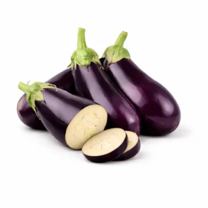 Big fresh eggplant isolated on white background | باذنجان كبير طازج معزول على خلفية بيضاء