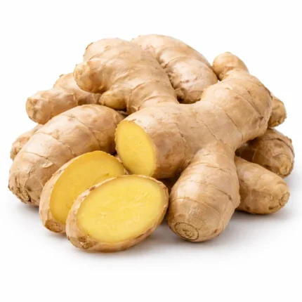 Fresh Chinese ginger on white background | زنجبيل صيني طازج بخلفية بيضاء